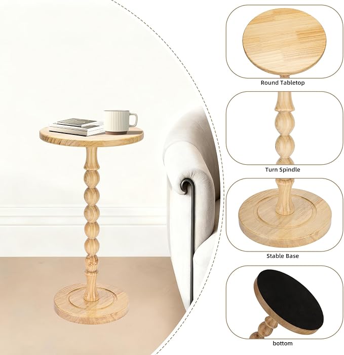Round Side Table for Small Spaces, Drink Table - Image 6