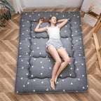 MAXYOYO Grey Triangle Printed Japanese Futon Floor Mattress, Thicken Sleeping by MAXYOYO
