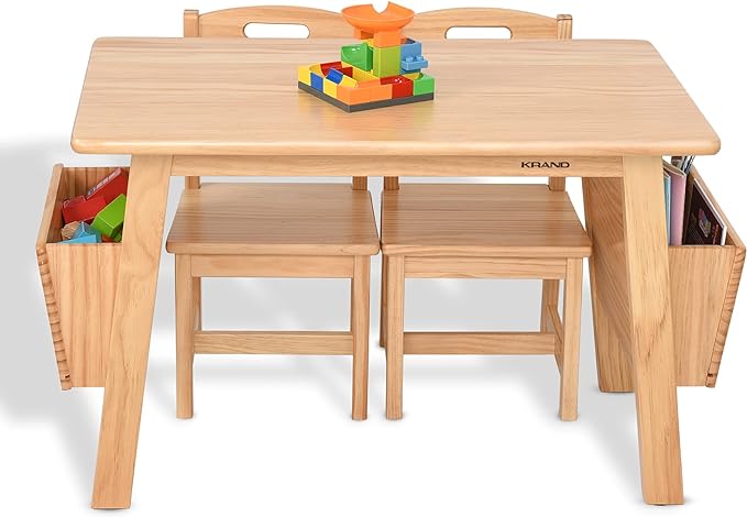 Kids Solid Wood Table and 2 Chair Set - Image 3