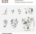 Floral Vintage Rub on Transfer for Furniture Large Flower UV DTF Transfer - Image 4