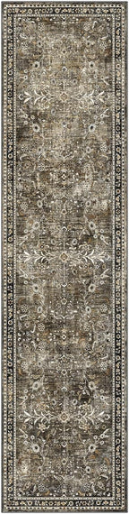 Yamaziot 2x8 Washable Hallway Runner Rug Non Slip Floral Carpet, Tan | Soft - Image 8