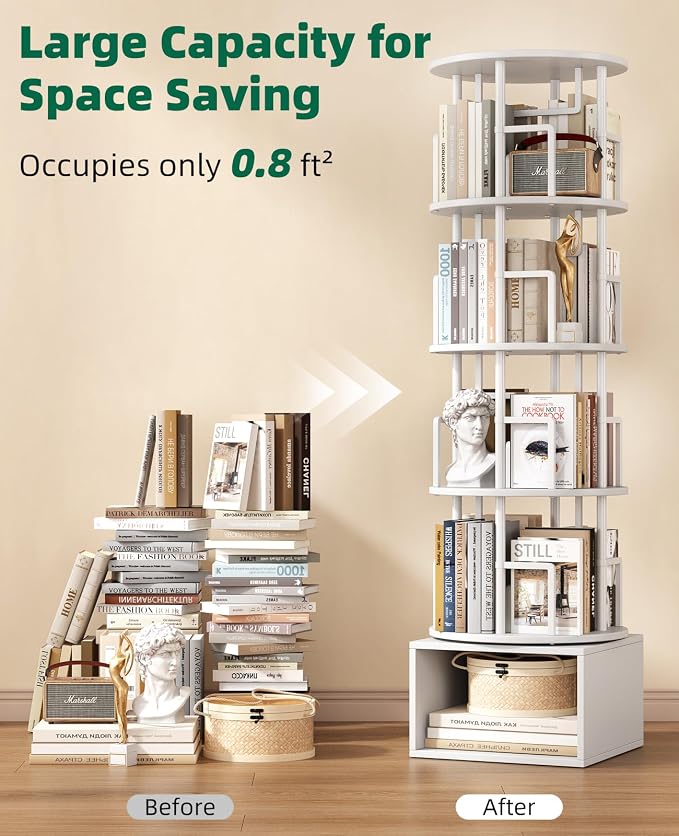 Kalrin 5 Tier Rotating Bookshelf - Image 7