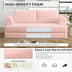 HANXIN 80 Inch Convertible Sleeper Sofa Bed, High Back Plush Corduroy Folding - Image 4