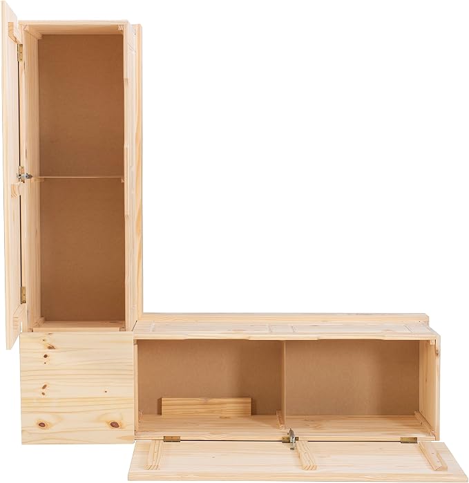 Linon Harris Unfinished Wood Backless Nook - Image 14