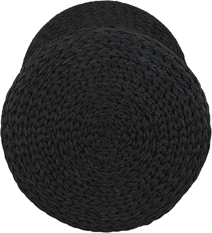 Household Essentials Black Paper Rope Hourglass Side Table - Image 4