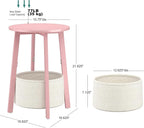 sthmec Small Round Side End Table Set of 2 - Image 3