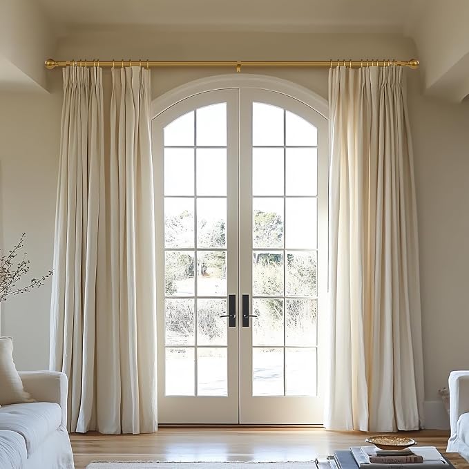 Modern Gold Curtain Rods for Windows 16 to 144 Inch 1" Diameter Adjustable - Image 2