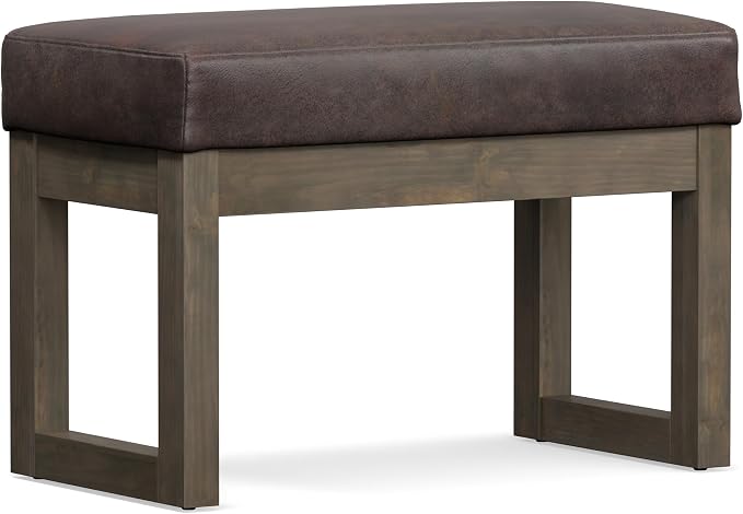 SIMPLIHOME Milltown Small Ottoman Bench - Image 7