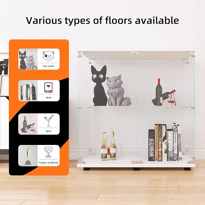 LFT HUIMEI2Y Glass Display Cabinet 2-Shelf - Image 4