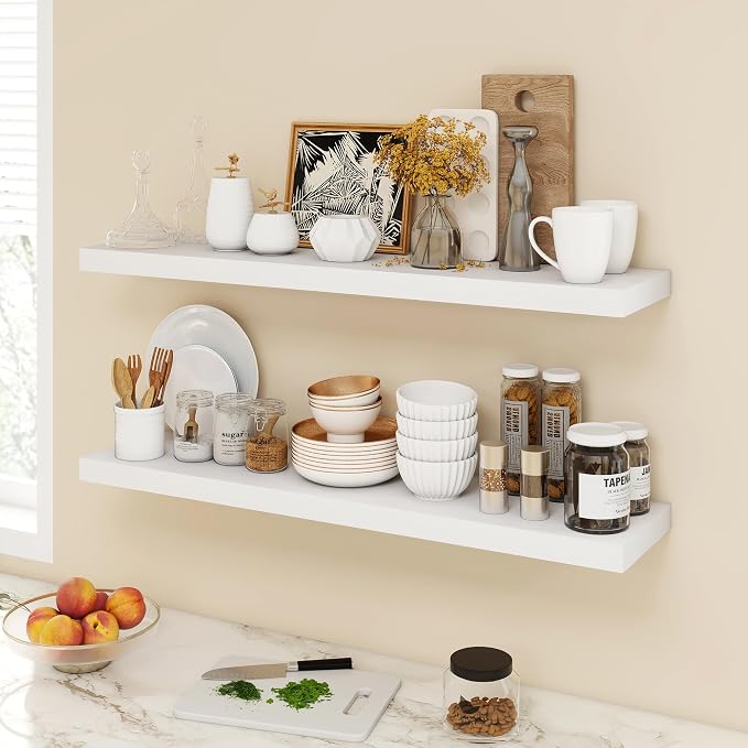 Acovy 40 Inch Floating Shelves, 9.3" Deep Floating Shelf Wall Mounted, Rustic - Image 2