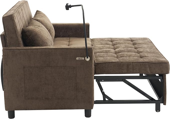 3 in 1 Convertible Sleeper Sofa Bed, 56.9" Small Pull Out Couch Bed - Image 5