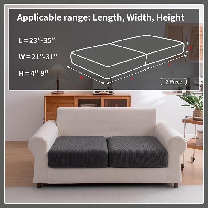 OHSIO Sectional Couch Covers, Wear Resistant Stretch Sofa Covers Washable Soft - Image 2