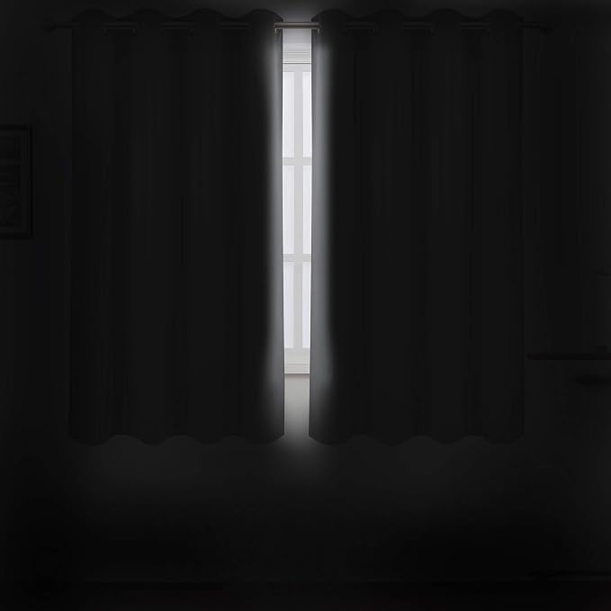 Grey Blackout Curtains/52 x 72 Inch/Set of 2 Panels Thermal Insulated Room - Image 3