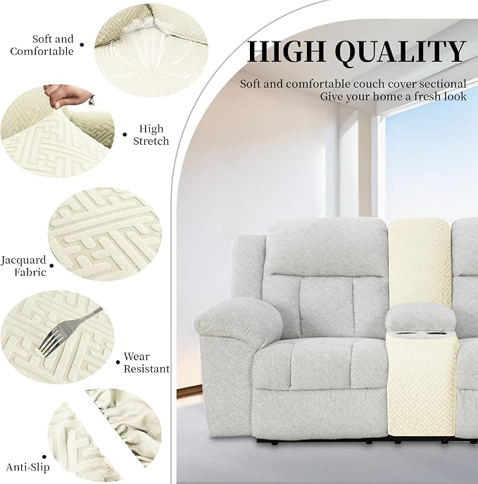 100% Waterproof Sectional Recliner Couch Covers - Image 4