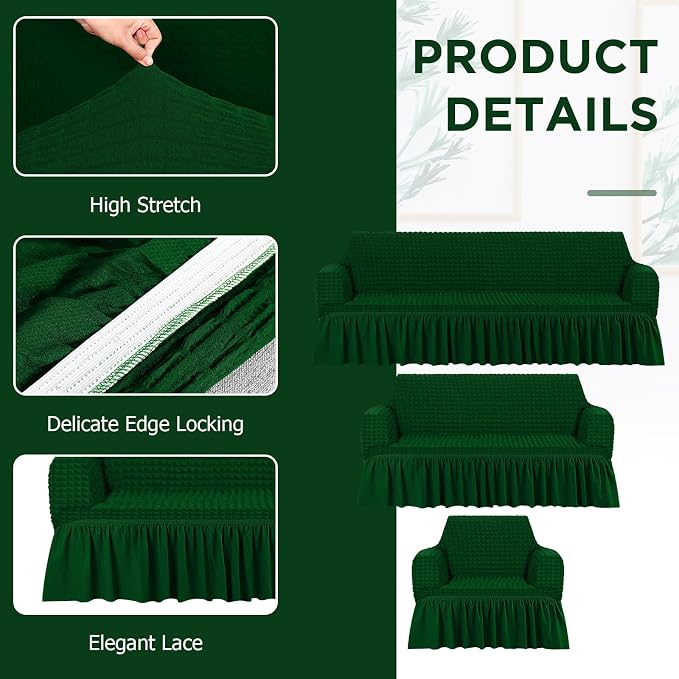 Fanfanwin 3 Pcs Sofa Slipcover Set - Image 3