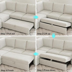 Belffin Modular Sectional Sleeper Sofa Bed - Image 7