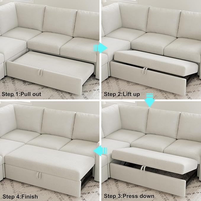 Belffin Modular Sectional Sleeper Sofa Bed - Image 7