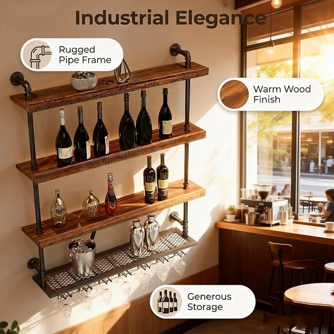 55.1in Wall Mounted Wine Rack - Image 6