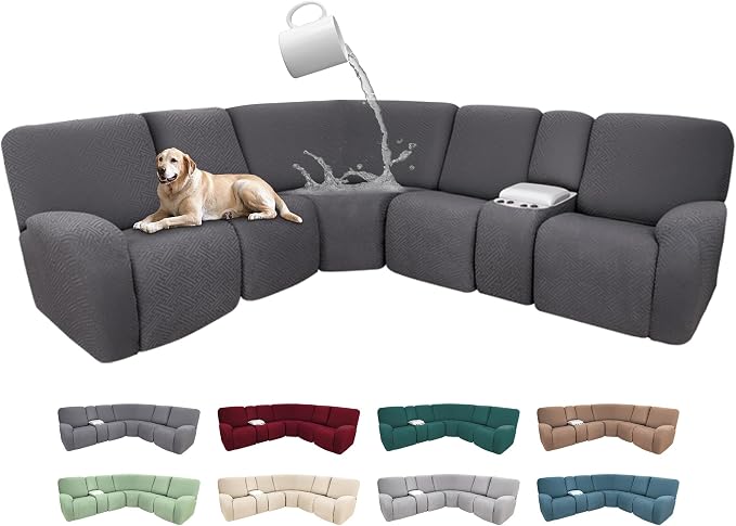 100% Waterproof Sectional Recliner Couch Covers by ROFASVCO