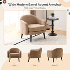 VINGLI 30.3" Wide Modern Barrel Accent Armchair - Image 6