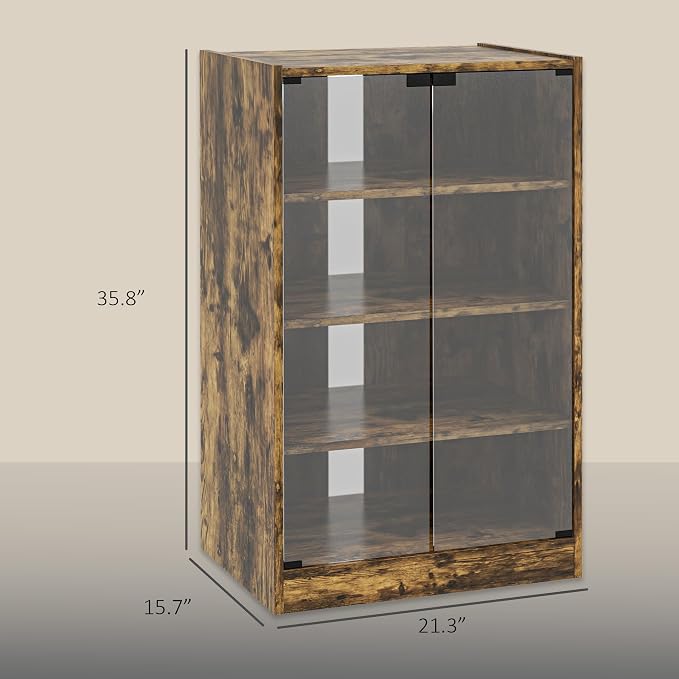 HOMCOM Media Cabinet, 4-Tier Stereo Cabinet - Image 3
