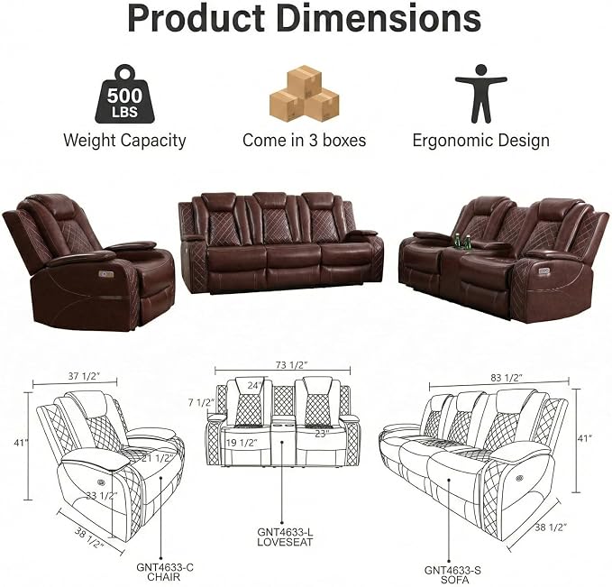 3-Piece Power Recliner Set - Image 2