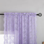 YJ YANJUN Vintage Lace Curtains 63 Inch Length-Victorian Floral Pattern - Image 2