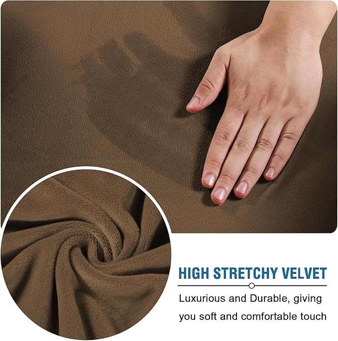 H.VERSAILTEX High Stretch Sofa Slipcover 4 Piece Cover Velvet Furniture - Image 5