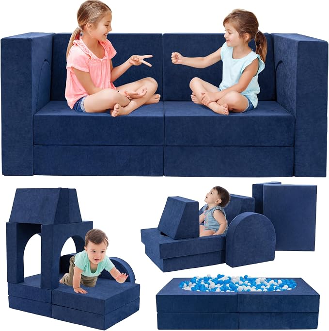 Fvkind 10 Pcs Modular Kids Play Couch, Foam Kids Play Couch by Unknown