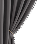 NICETOWN 2 Panels Blackout Curtains, Rod Pocket Pompoms Curtains 84 inches by NICETOWN