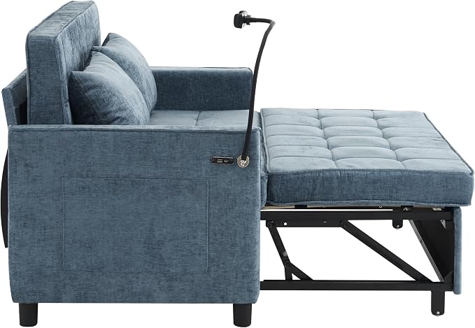 3 in 1 Convertible Sleeper Sofa Bed, 56.9" Small Pull Out Couch Bed - Image 5