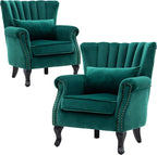 Velvet Accent Chairs Set of 2 by DMFurniture