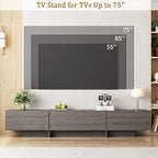 Coffee Table and TV Stand Set of 2, 76.4'' Modern TV Console, Entertainment - Image 4