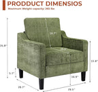 TLSUNNY Mid-Century Accent Chair, Modern Upholstered Chenille Armchair & Padded - Image 2