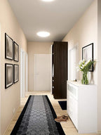 Custom Length Hallway Runner Rug, Slip Resistant, Checkered Black, 26 Inch X 27 - Image 3