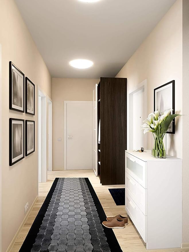 Custom Length Hallway Runner Rug, Slip Resistant, Checkered Black, 26 Inch X 33 - Image 3