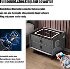 Smart Bedroom Nightstand with Fingerprint Lock and Adjustable LED Lights - Image 4