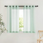 NICETOWN Sage Green Kitchen Curtains 45 inch Length, Grommet Voile Sheer Airy & by NICETOWN