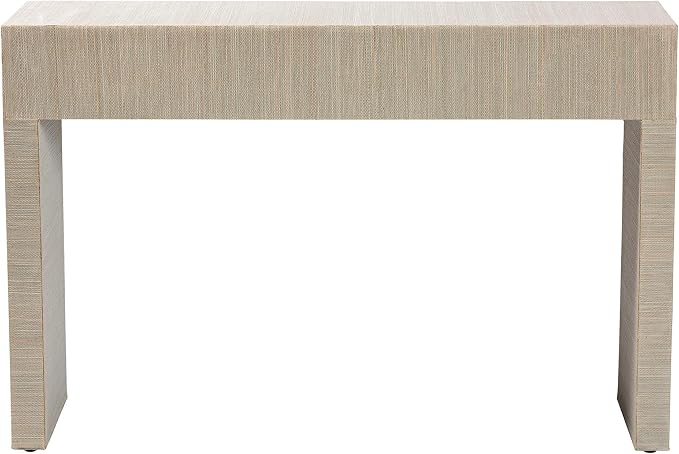 bali & pari Cielo Bohemian Woven Natural Grasscloth 3-Drawer Console Table - Image 7