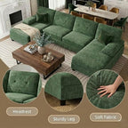 U-Shaped Sectional Couches for Living Room, 4 Seat Sofa - Image 4