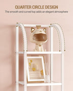Hzuaneri Bookcase Bookshelf, Tempered Glass Arched Bookshelf - Image 7