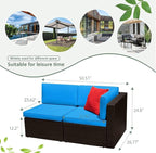 Devoko 2 Pieces Patio Furniture Sofa Sets Outdoor All Weather Sectional Corner - Image 7