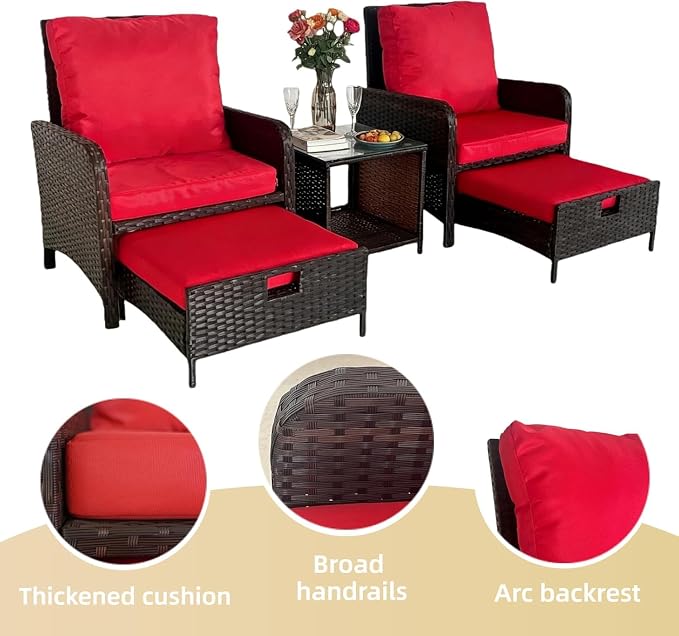 5 Pieces Outdoor Patio Wicker Chairs - Image 6