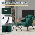 Lazy Chair with Ottoman, Large Accent Chair with Ottoman and a Throw Pillow - Image 6