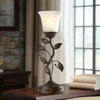 Set of 2 Touch Farmhouse Bedroom Table Lamps, Nightstand Vintage Flower Lamps - Image 5