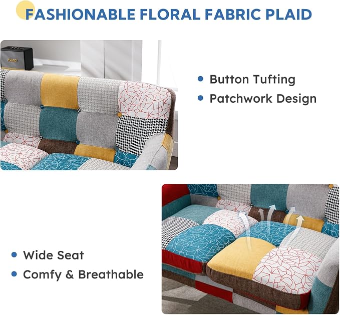 Bonzy Home Modern Boho Loveseat Couch Sofa Chair - Image 4