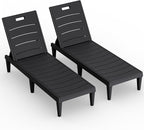 Greesum Outdoor Chaise Lounge Chair Set of 2, Waterproof 5-Position Adjustable by BuynowfromGreesum