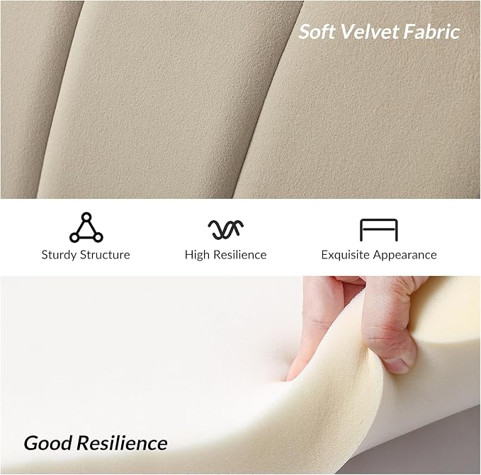 HULALA HOME Modern Velvet Loveseat Sofa - Image 5