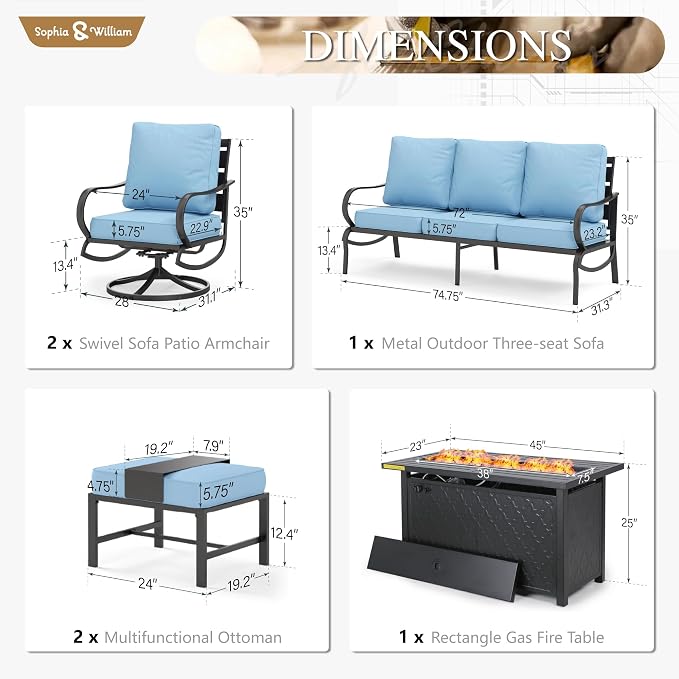 Sophia & William Patio Furniture Sets - Image 6