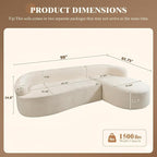 99" Curved Sectional Sofa with Chaise, Modern Boneless Couch with Deep Seat - Image 2